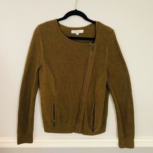 LOFT asymmetrical moto-sweater